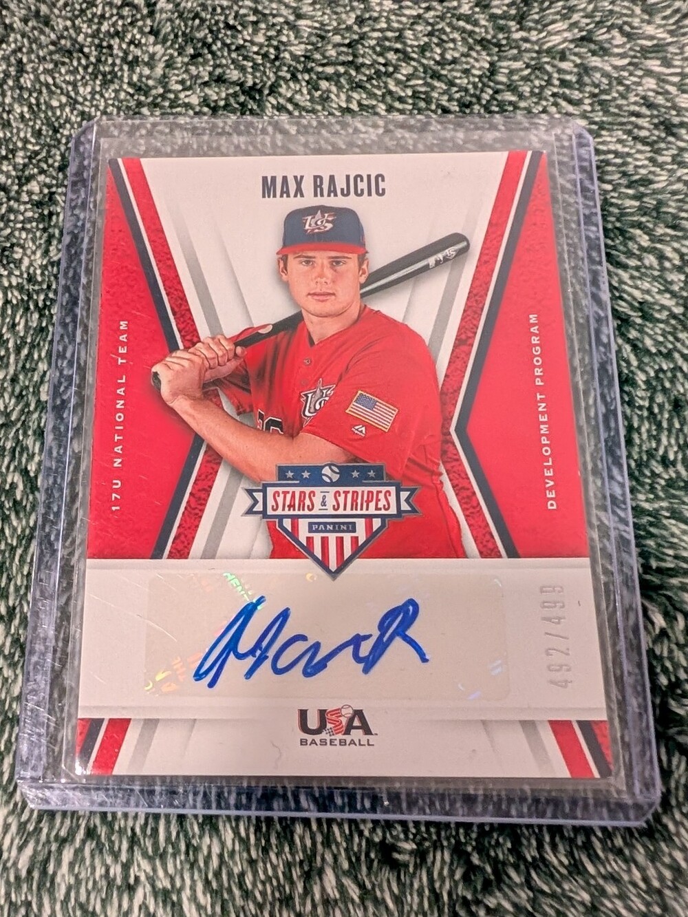 Max Rajcic Auto /499 2019 USA Baseball Stars Stripes 17U Cardinals